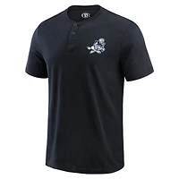 T-shirt Henley délavé noir Dallas Cowboys pour homme de la collection Darius Rucker par Fanatics