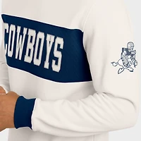 Men's Darius Rucker Collection by Fanatics  Cream Dallas Cowboys Colorblock Crewneck Sweatshirt