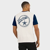 T-shirt à poche crème Darius Rucker Collection by Fanatics pour homme, motif Henley colorblock des Cowboys de Dallas, avec flammée