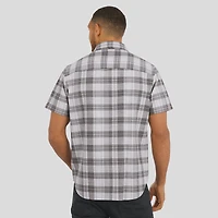 Men's Darius Rucker Collection by Fanatics Gray Dallas Cowboys Team Plaid Short Sleeve Full-Snap Shirt