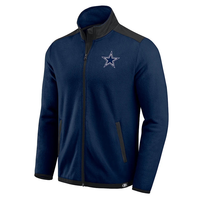Veste polaire entièrement zippée à blocs de couleurs bleu marine Dallas Cowboys la collection Darius Rucker pour homme par Fanatics