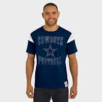 T-shirt à rayures bleu marine pour homme, collection Darius Rucker par Fanatics, Dallas Cowboys, effet vieilli, avec épaules dénudées