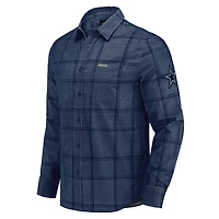 Men's Darius Rucker Collection by Fanatics Navy Dallas Cowboys Micro Corduroy Plaid Button Up Shirt