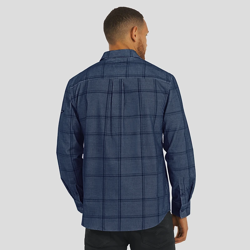 Men's Darius Rucker Collection by Fanatics Navy Dallas Cowboys Micro Corduroy Plaid Button Up Shirt