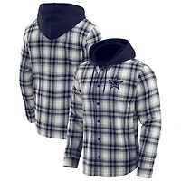 Veste à capuche matelassée en flanelle carreaux bleu marine des Cowboys de Dallas pour homme la collection Darius Rucker par Fanatics