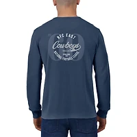 T-shirt à manches longues en tricot gaufré délavé bleu marine Dallas Cowboys de la collection Darius Rucker Fanatics pour hommes