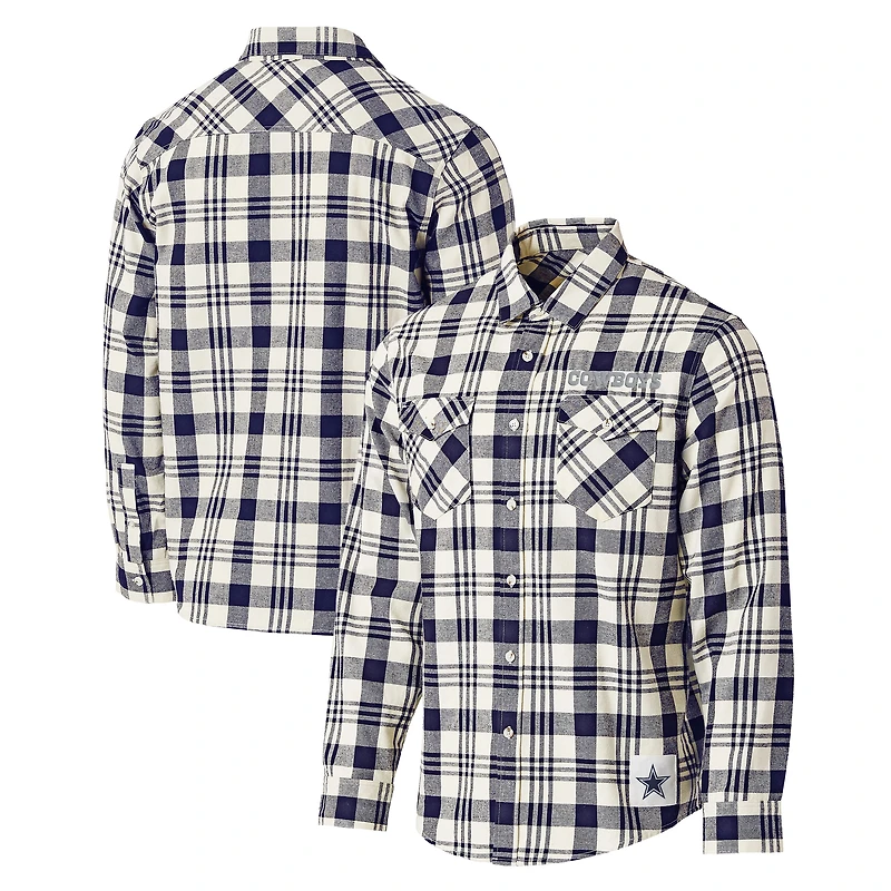 Collection Darius Rucker pour hommes par Fanatics Navy Dallas Cowboys Western Chemise à boutons complets