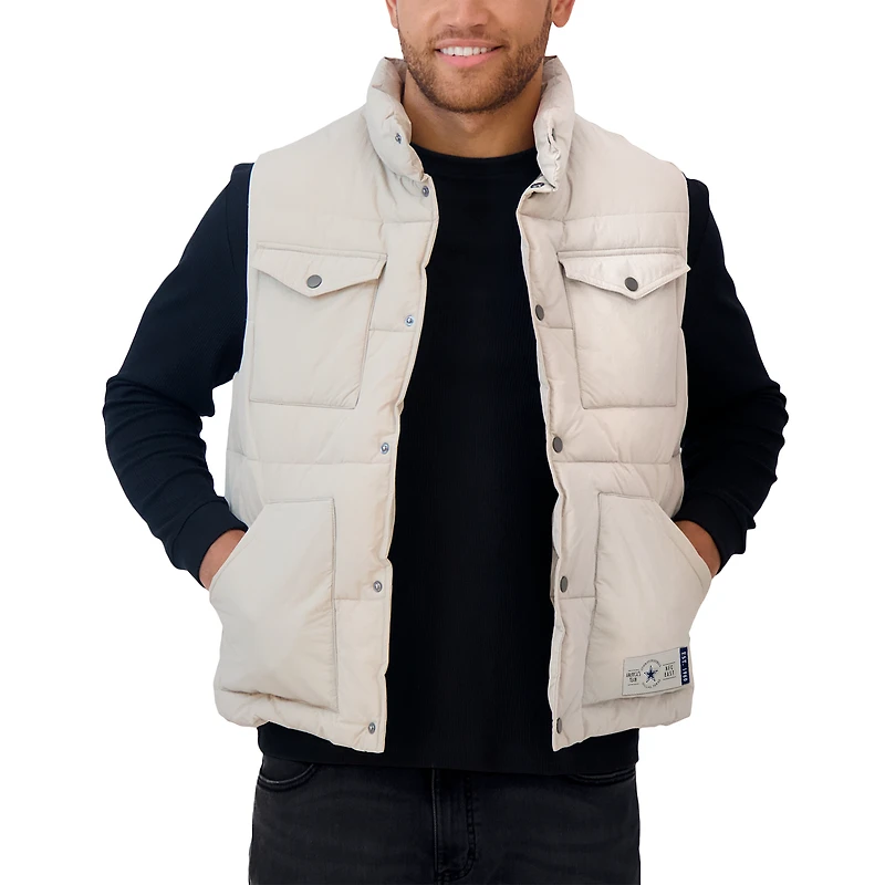 Gilet matelassé à boutons-pression pour homme de la collection Darius Rucker Fanatics, couleur tan, des Cowboys Dallas
