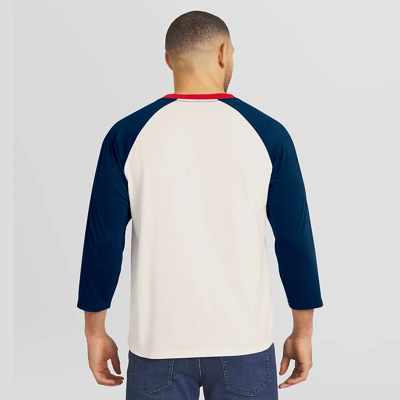 Men's Darius Rucker Collection by Fanatics  White/Navy Dallas Cowboys Americana 3/4 Sleeve Raglan T-Shirt