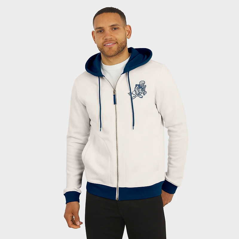 Men's Darius Rucker Collection by Fanatics White Dallas Cowboys Distressed Graphics Full-Zip Hoodie