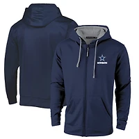 Sweat à capuche zippé Dunbrooke bleu marine/gris pour homme, modèle Apprentice des Dallas Cowboys