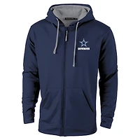 Sweat à capuche zippé Dunbrooke bleu marine/gris pour homme, modèle Apprentice des Dallas Cowboys