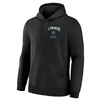 Sweat à capuche polaire Fanatics noir Dallas Cowboys avec logo au dos