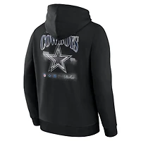 Men's Fanatics  Black Dallas Cowboys Back Logo Fleece Hoodie
