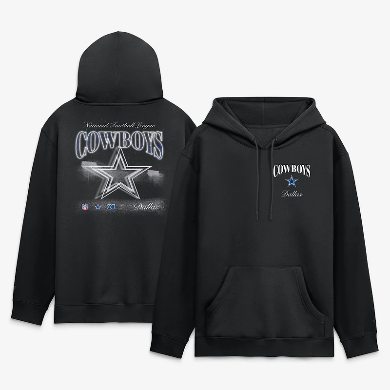 Men's Fanatics Black Dallas Cowboys Back Logo Fleece Hoodie