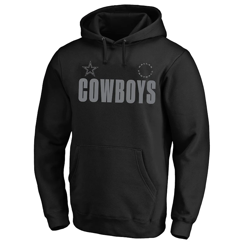 Sweat à capuche noir Fanatics pour homme des Cowboys de Dallas, taille grande et grande, avec motif Chip Shot
