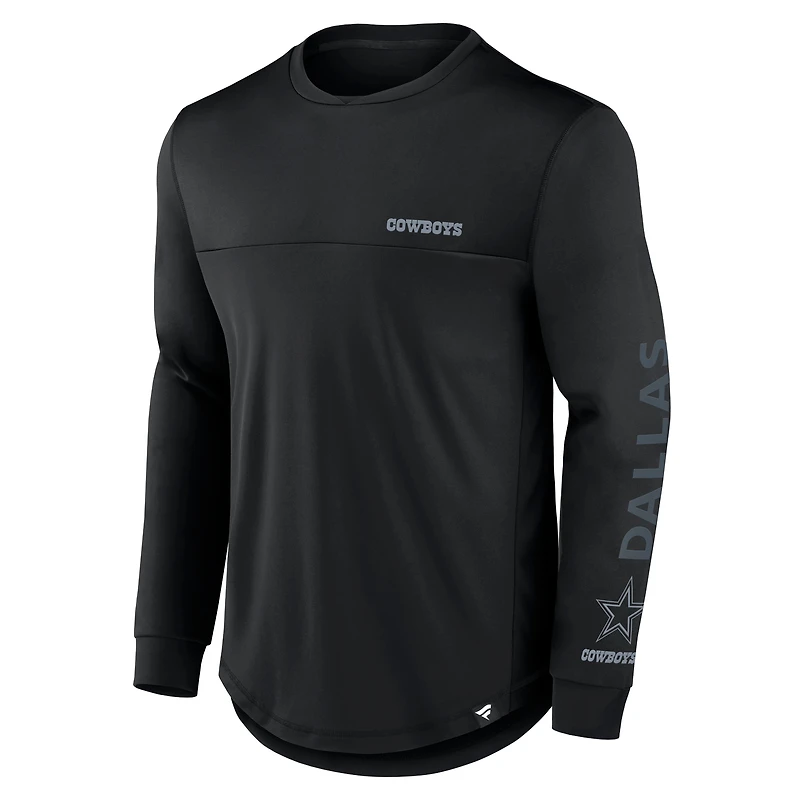 T-shirt à manches longues Fanatics Blackout pour homme Dallas Cowboys