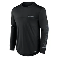 T-shirt à manches longues Fanatics Blackout pour homme Dallas Cowboys
