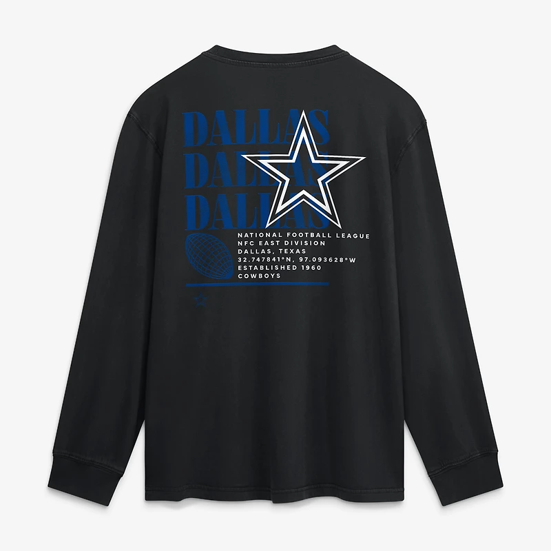 Men's Fanatics Black Dallas Cowboys Fullback Drive Relaxed Fit Long Sleeve T-Shirt