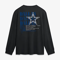 Men's Fanatics Black Dallas Cowboys Fullback Drive Relaxed Fit Long Sleeve T-Shirt