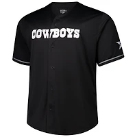 Maillot à boutons complets Pop Dallas Cowboys Fanatics pour hommes, noir