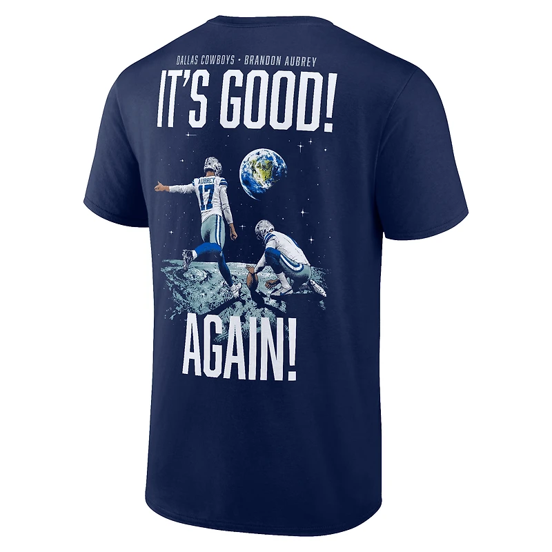 Men's Fanatics Brandon Aubrey Navy Dallas Cowboys It's Good Again T-Shirt