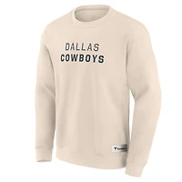 Men's Fanatics Cream Dallas Cowboys Elements Future Ground Lettering Pullover Sweatshirt