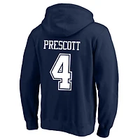 Men's Fanatics Dak Prescott Navy Dallas Cowboys Big & Tall Fleece Name Number Pullover Hoodie