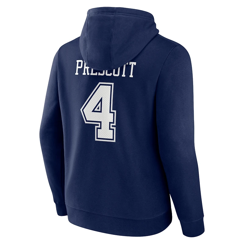 Fanatics pour hommes Dak Prescott Navy Dallas Cowboys Player Icon Name & Number Pull à capuche