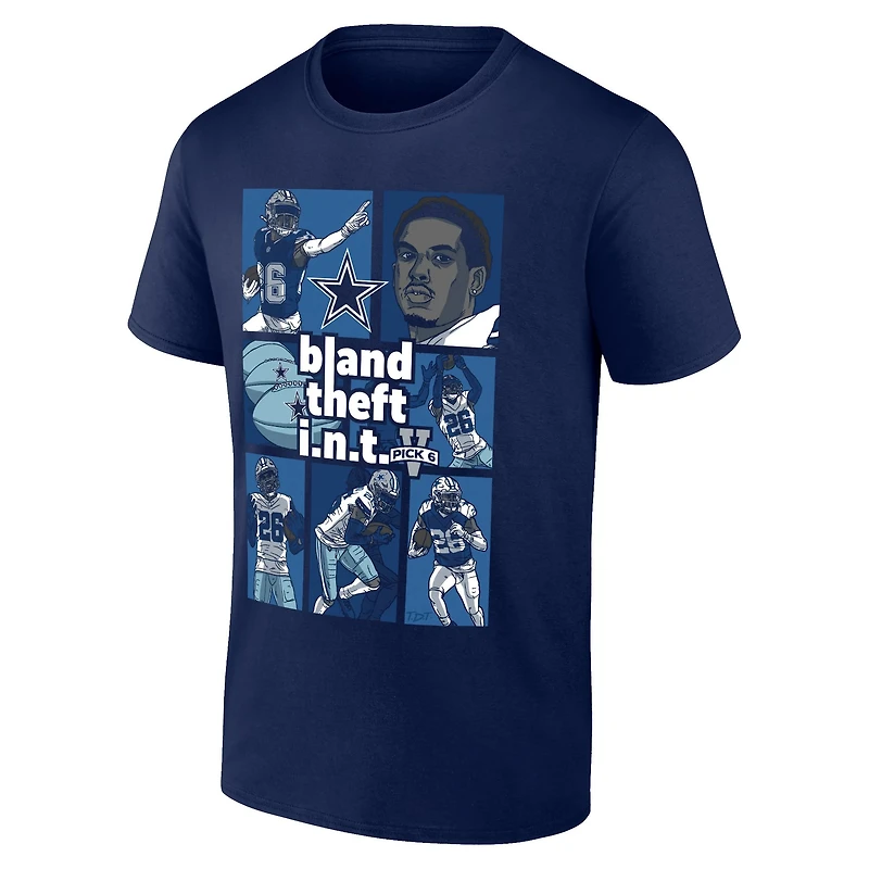 Men's Fanatics DaRon Bland Navy Dallas Cowboys Pick Six T-Shirt