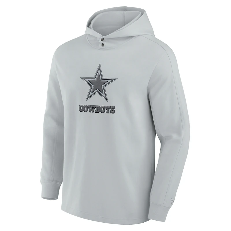 Men's Fanatics Gray Dallas Cowboys Elements Blaze Tri-Blend Long Sleeve Hoodie T-Shirt