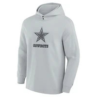 Men's Fanatics Gray Dallas Cowboys Elements Blaze Tri-Blend Long Sleeve Hoodie T-Shirt