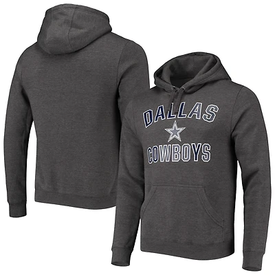 Sweat à capuche ajusté Fanatics Heather Charcoal pour hommes des Dallas Cowboys Victory Arch Team