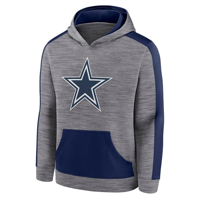 Sweat à capuche manches longues Fanatics Heather Grey Dallas Cowboys Deliver pour hommes