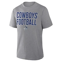 Men's Fanatics Heather Gray Dallas Cowboys First Down Tribute Tri-Blend T-Shirt