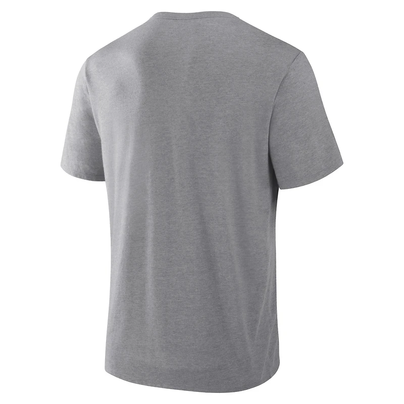Men's Fanatics Heather Gray Dallas Cowboys First Down Tribute Tri-Blend T-Shirt