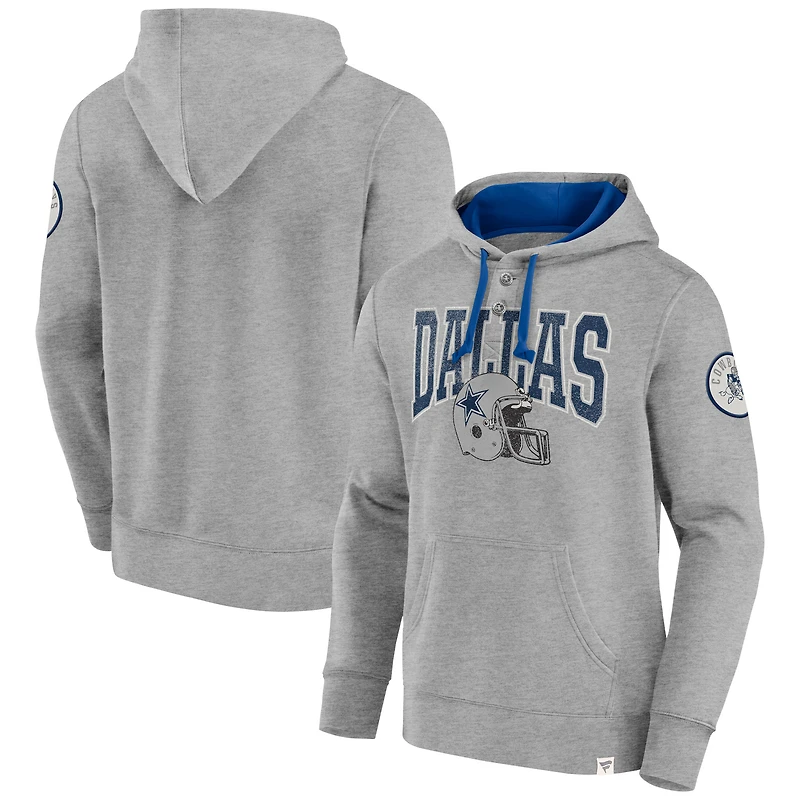 Sweat à capuche enfiler Fanatics Heather Gray Dallas Cowboys Label Maker pour hommes