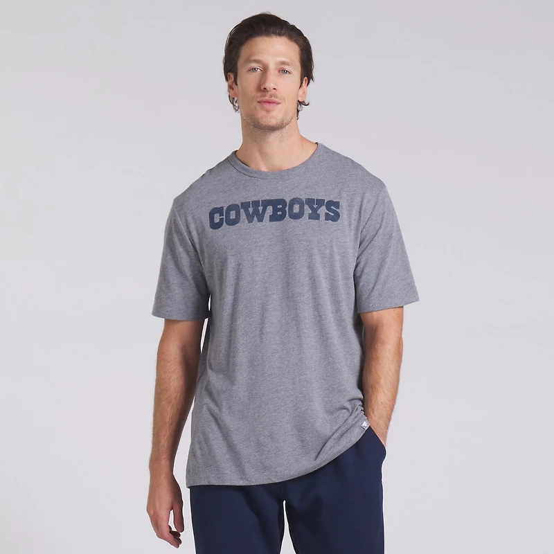 Men's Fanatics Heather Gray Dallas Cowboys Pass Rush Tri-Blend T-Shirt