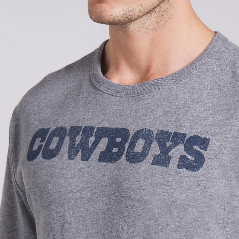 Men's Fanatics Heather Gray Dallas Cowboys Pass Rush Tri-Blend T-Shirt