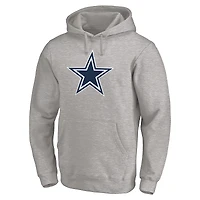 Sweat à capuche ajusté Fanatics Heather Gray Dallas Cowboys avec logo principal