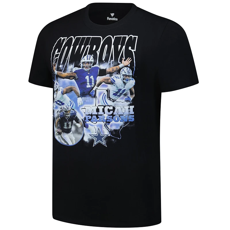 Men's Fanatics Micah Parsons Black Dallas Cowboys Notorious Player Graphic T-Shirt