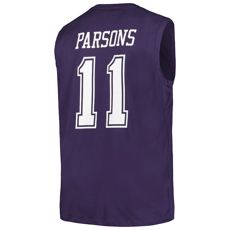 Fanatics pour hommes Micah Parsons bleu marine Dallas Cowboys Big & Tall Muscle Débardeur