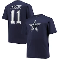 Men's Fanatics Micah Parsons Navy Dallas Cowboys Big & Tall Player Name Number T-Shirt