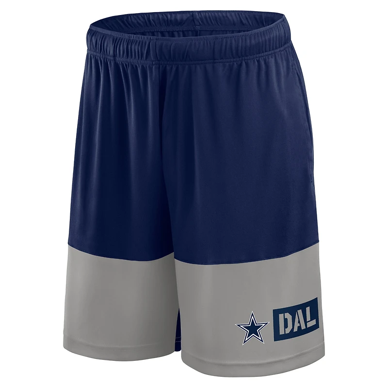 Short Fanatics bleu marine/argenté Dallas Cowboys, grande taille, performance optimale