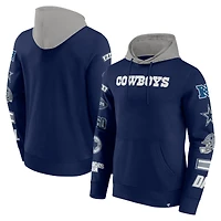 Sweat à capuche patchs Dallas Cowboys bleu marine/argent Fanatics pour hommes