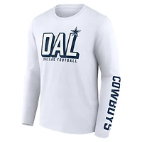 Ensemble de deux t-shirts Fanatics pour hommes bleu marine/blanc Dallas Cowboys