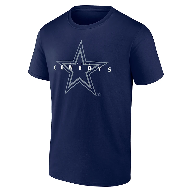 T-shirt coordonné Fanatics pour homme, bleu marine, Dallas Cowboys, grande taille