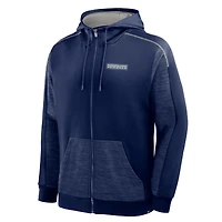 Sweat à capuche zippé bleu marine Dallas Cowboys Checkdown Pass pour homme