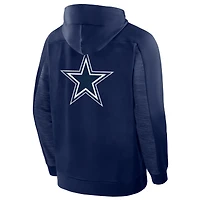 Sweat à capuche zippé bleu marine Dallas Cowboys Checkdown Pass pour homme