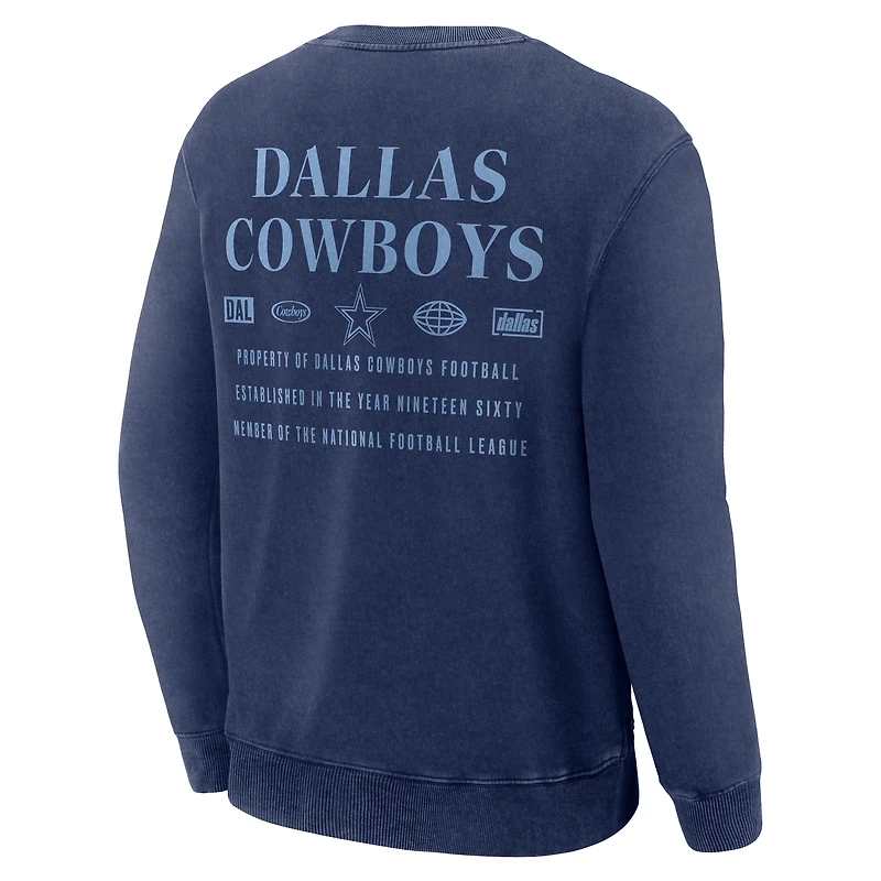 Men's Fanatics Navy Dallas Cowboys Deep Route Pullover Sweatshirt